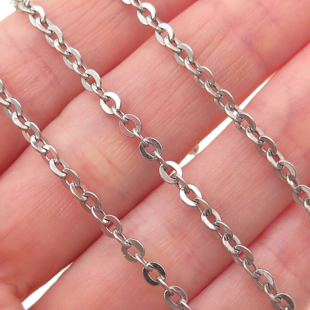UnoAErre Sterling Silver Vintage Italy Cable Chain Necklace 24" (missing lock)